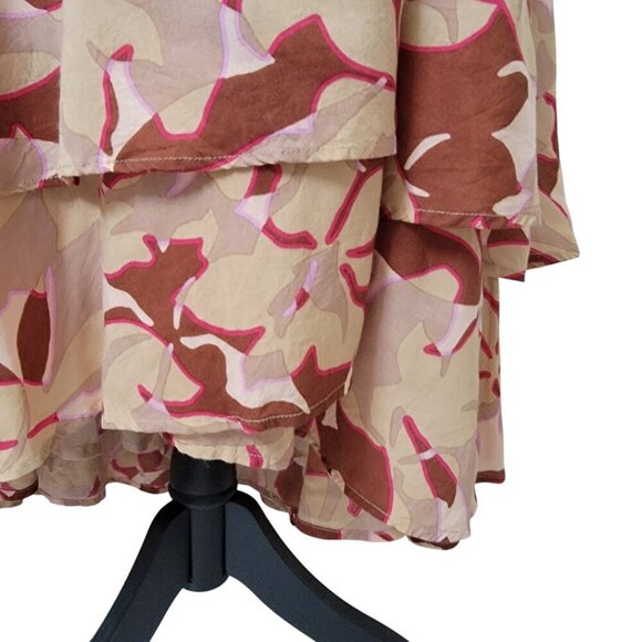 Roller Rabbit Size S Camo Floral-Print Wrap Dress, Excellent Used Condition - Picture 2 of 13